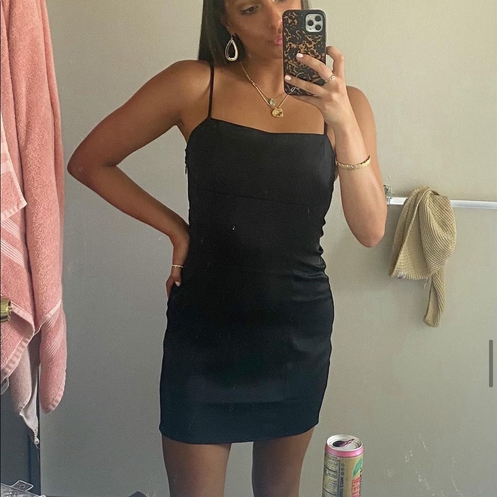 Black silk dress